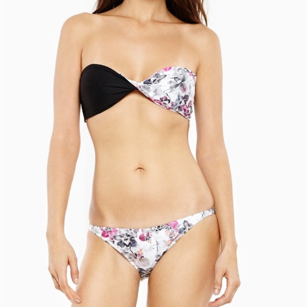 Onia Allegra Bandeau Top Ashley Bottoms Bikini Set Wild Orchid